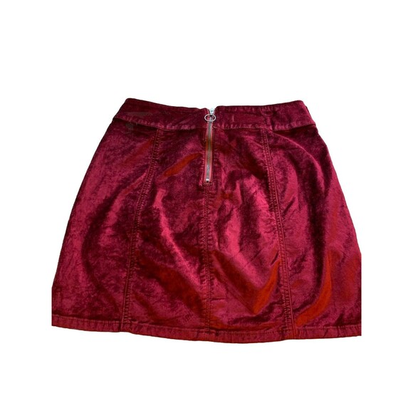 Free People Retro Velvet Mini Kimora Skirt Size 28 Academia Clueless Vampy - Picture 4 of 10